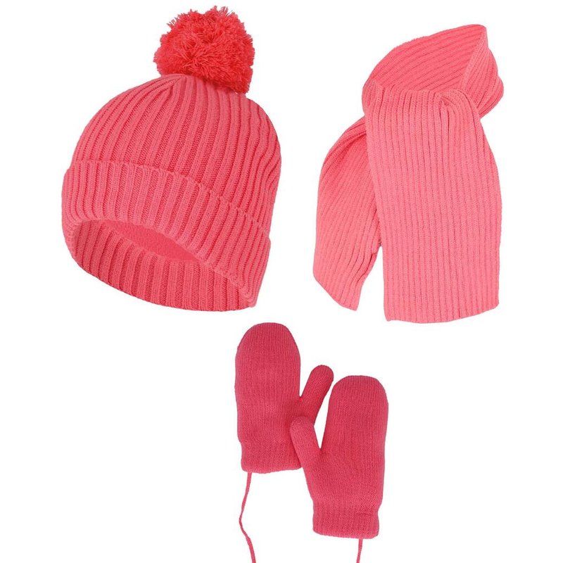Baby-Winterset Handschuhe/Schal/Mütze 0-12 Monate Rosa
