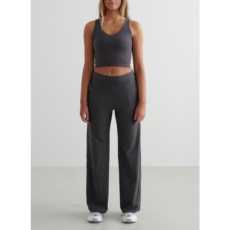 Damen Hose mit weitem Bein Dunkelgrau