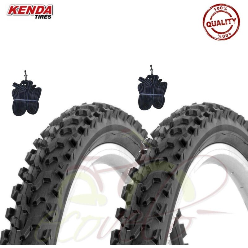 2 Reifen kenda 26x2.10 (54-559)+Schläuche, Reifen Fahrrad 26x2.10 schwarz EV