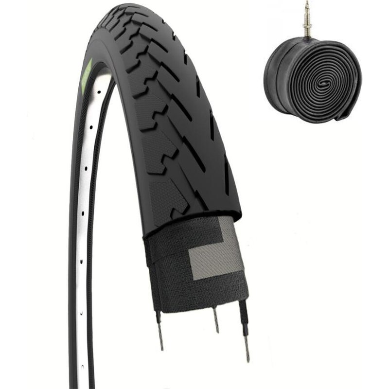 Reifen 700x28C (28-622)+Schlauch, Fahrradreifen 700 x 28C Slick trekking EV