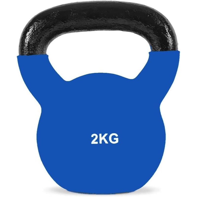 Kettlebell aus Gusseisen 2 kg mit Neoprenbeschichtung FF