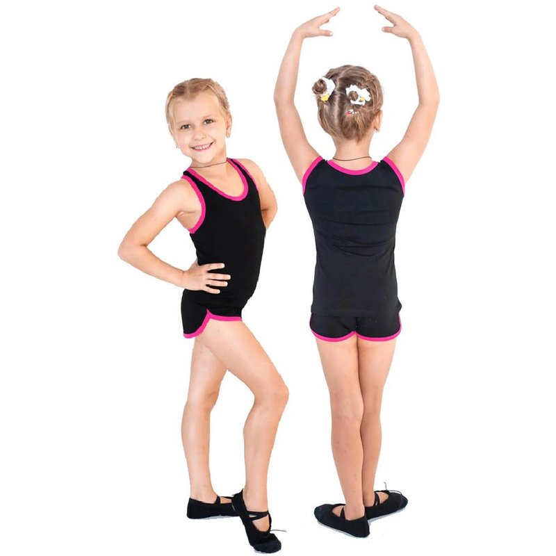 Gymnastikshorts für Mädchen mit INDIGO-Paspel
