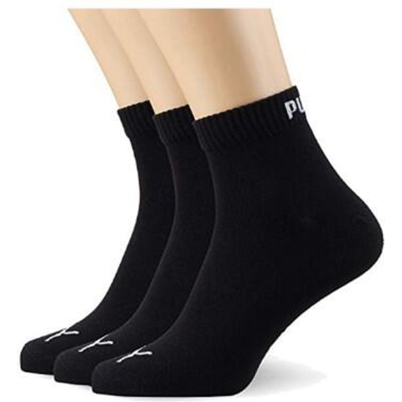 PUMA Unisex Socken, 3er Pack - Quarter, Sneaker Schwarz 39-42