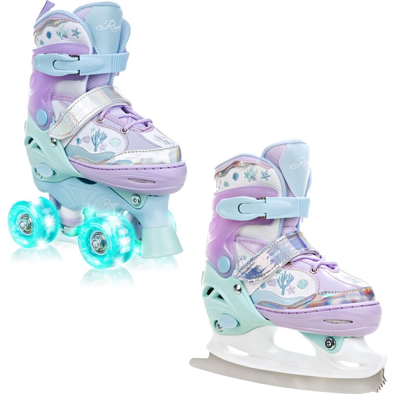 Eiskunstlauf Schlittschuhe 2in1 Einstellbare Isla Leuchtende LED-Räder