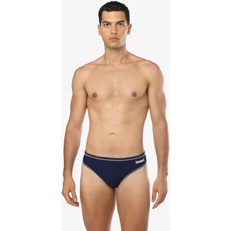 Marineblaue Synthetik-Badehose für Herren