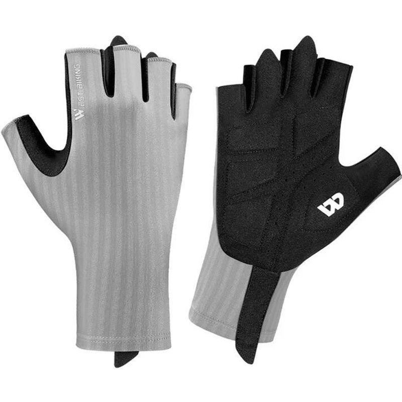 Atmungsaktive Anti-Rutsch-Halbfingerhandschuhe Für Unisex - Grau