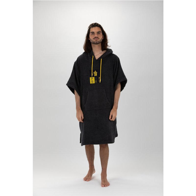 Poncho Surf | Grau | 100% Baumwolle| Mit Ärmeln