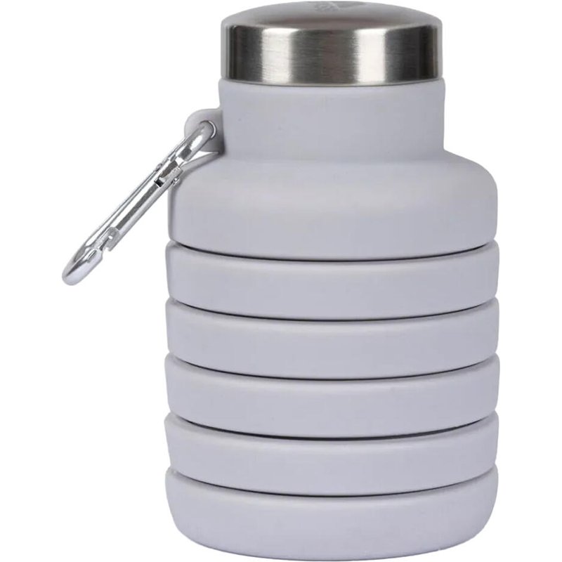 Wasserflasche "Vavo", Faltbar, Silikon Damen und Herren Platin