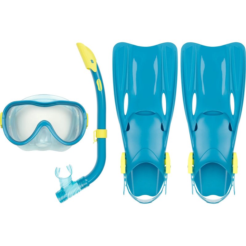 Tauchset für Kinder / Schnorchelset (Maske/Schnorchel/Flossen) – Blau
