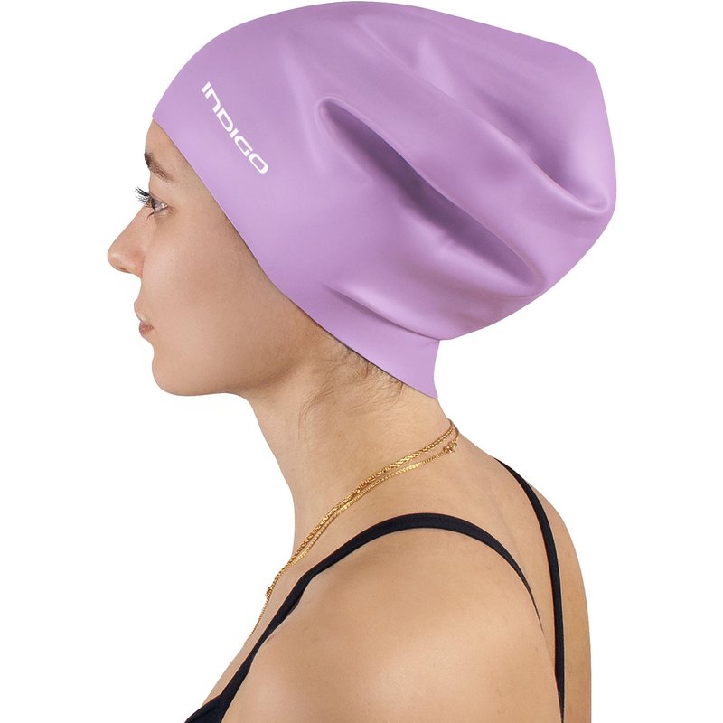 Badekappe Schwimmen extra groß für lange Haare INDIGO