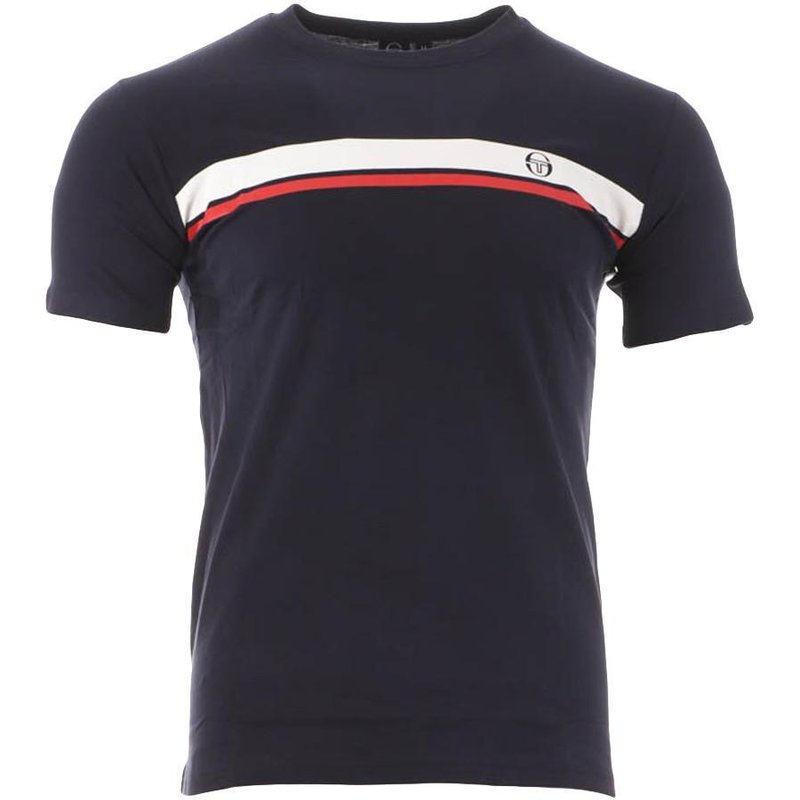 Sergio Tacchini Stripe A Herren T-Shirt Marineblau