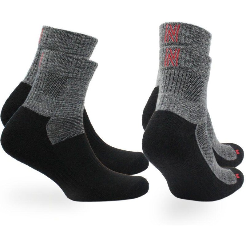2 Paar - Wandersocken 60% Merinowolle - Anti-Blasen & Dämpfung - Leonardo QTR