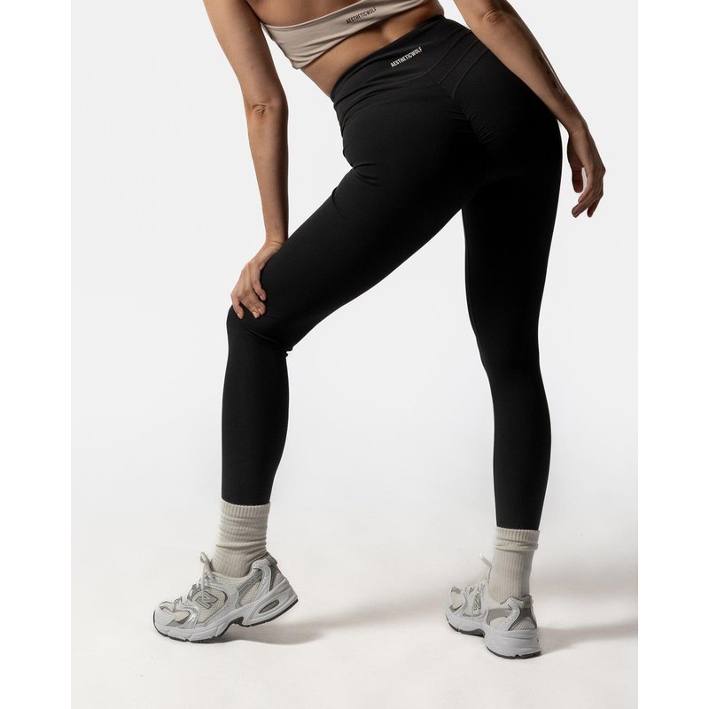 Damen Leggings mit Sculpting für Fitness, Pilates und Laufen schwarz