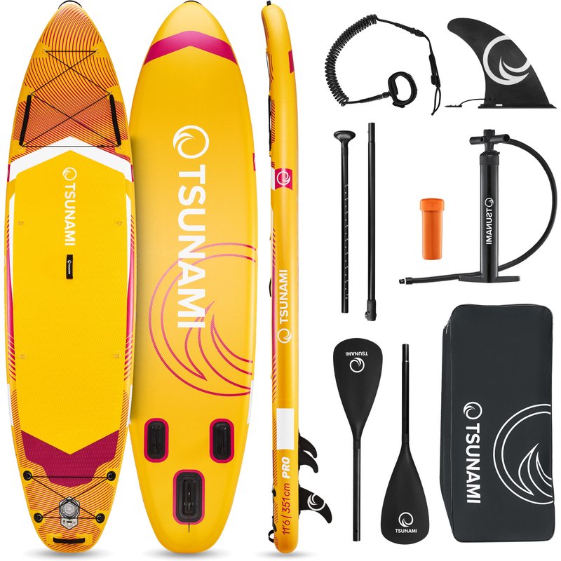 Aufblasbares SUP Board PRO mit Zubehör TSUNAMI T11 11'6