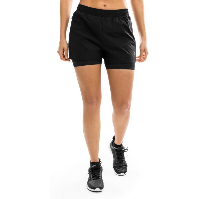 Women Fitness 's 2-in-1 workout shorts Purpose Black