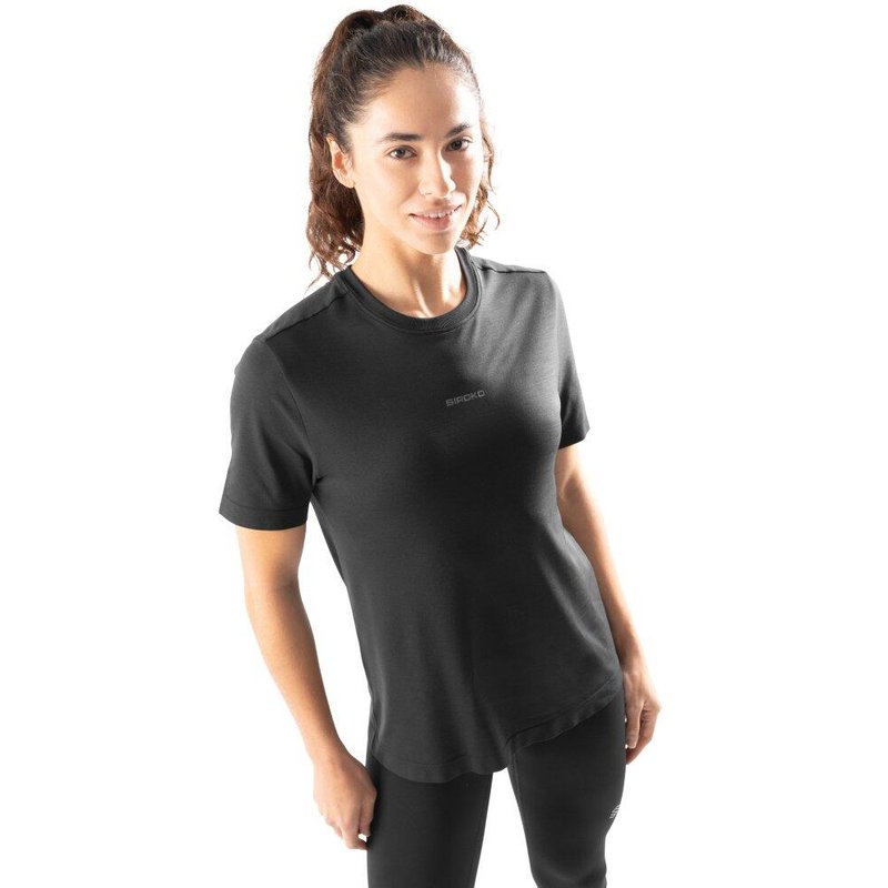 Women Fitness 's training short sleeve t-shirt Plan Black