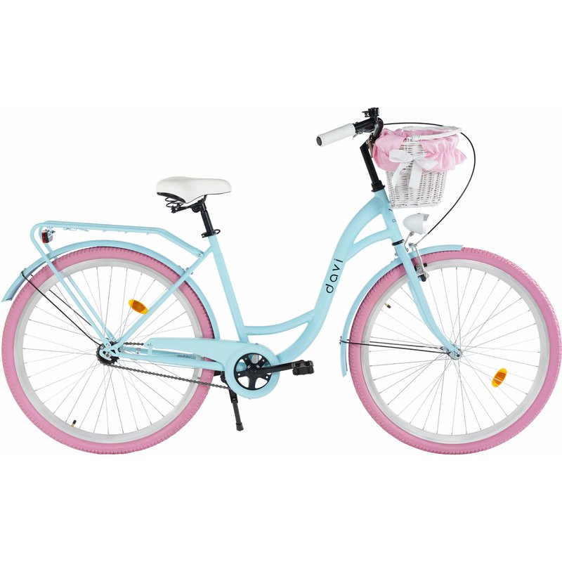 City Bike 28 Zoll Davi Lila mit Korb Stahlrahmen 18 Zoll 1 Gang 160-185 cm