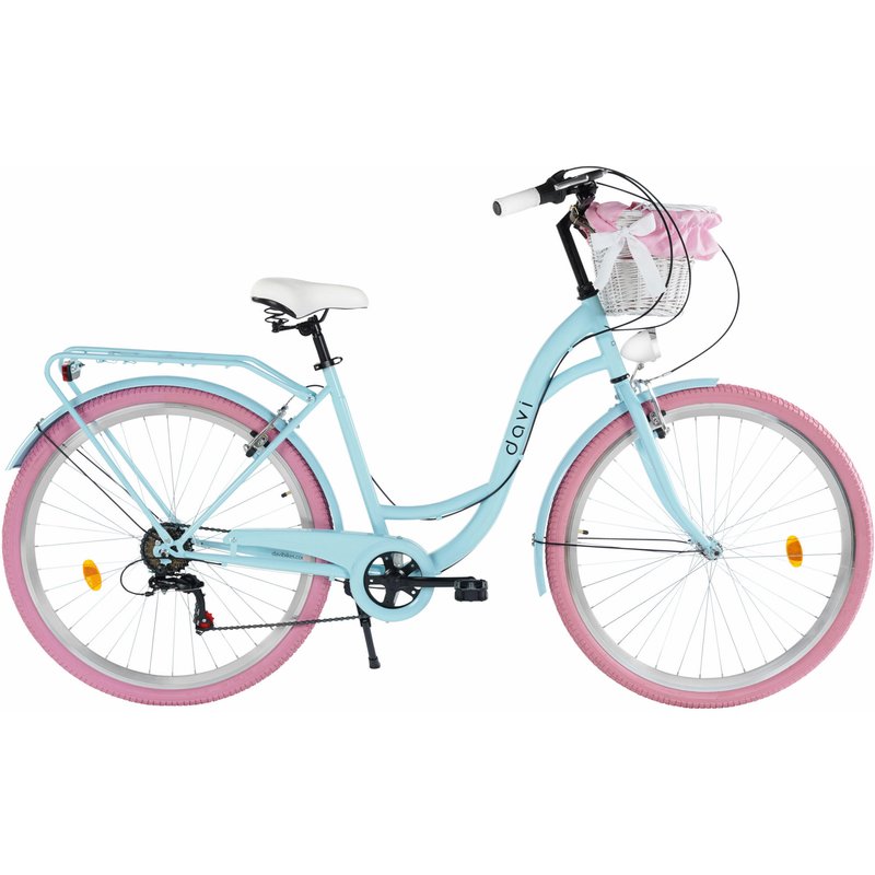 Damenfahrrad Davi Emma 28", 7 Gänge, 160-185 cm, Blau/Rosa