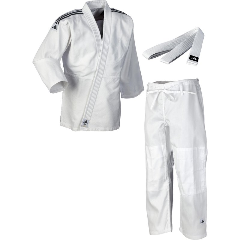 adidas Judo-Anzug Club weiß/schwarze Streifen, J350
