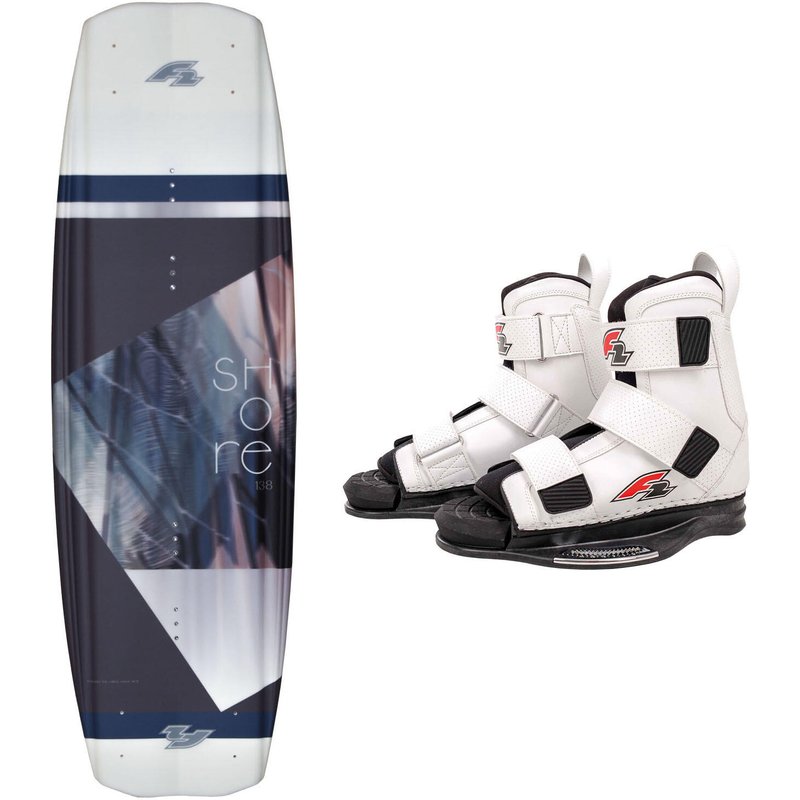 F2 Set Wakeboard Shore Braun 144cm mit Wakebindung Team Boot L/XL