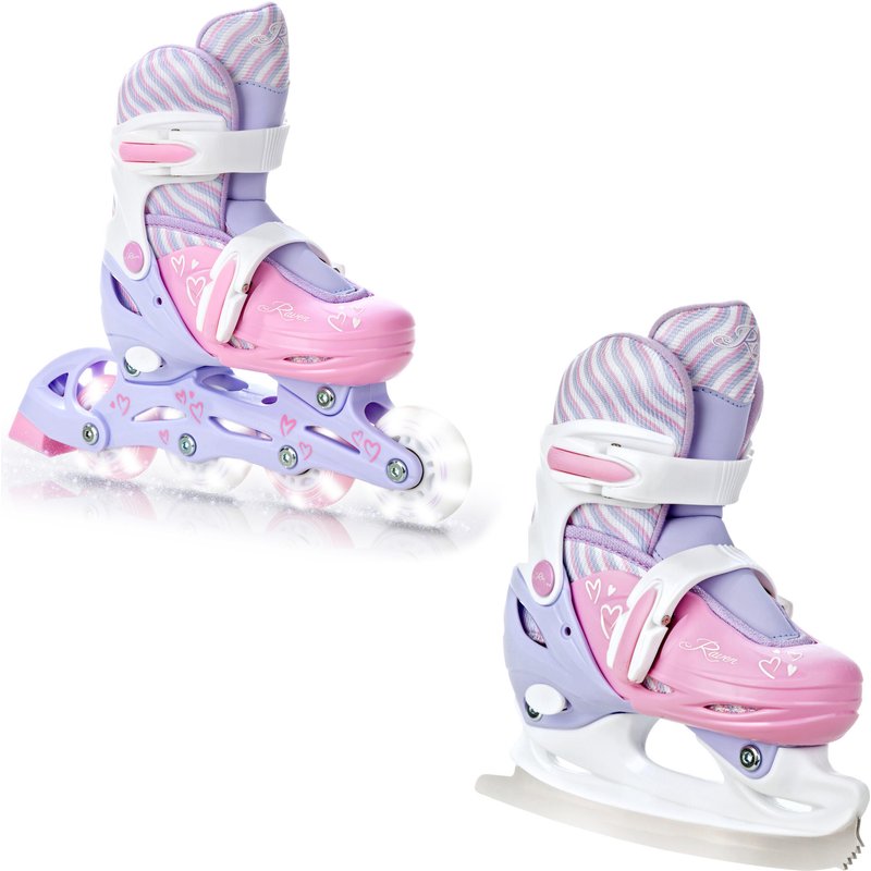 Verstellbare Rollschuhe Schlittschuhe 2in1 Loret Leuchtende LED-Räder