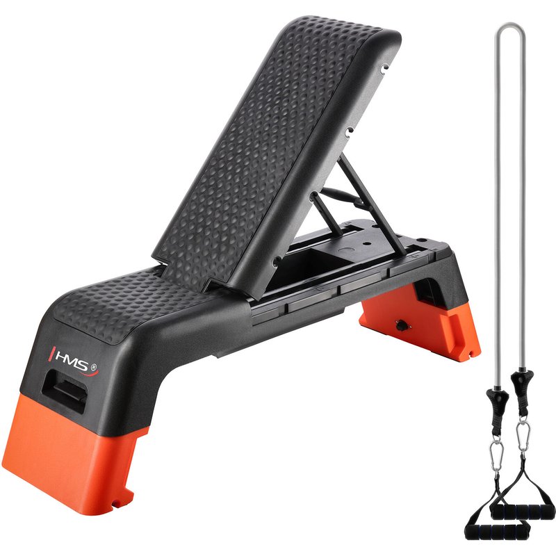 Verstellbare Fitness Step Pro - Schwarz/Orange