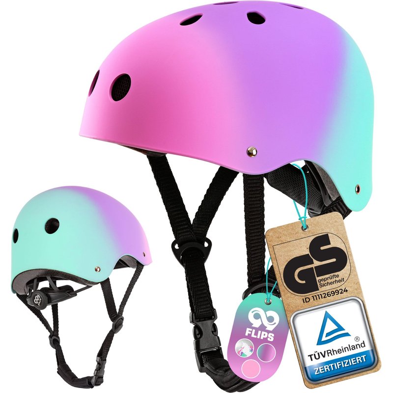 Fahrradhelm Kinder Mädchen ab 3 Jahren mit GS Skaterhelm Pink Helm Skateboard