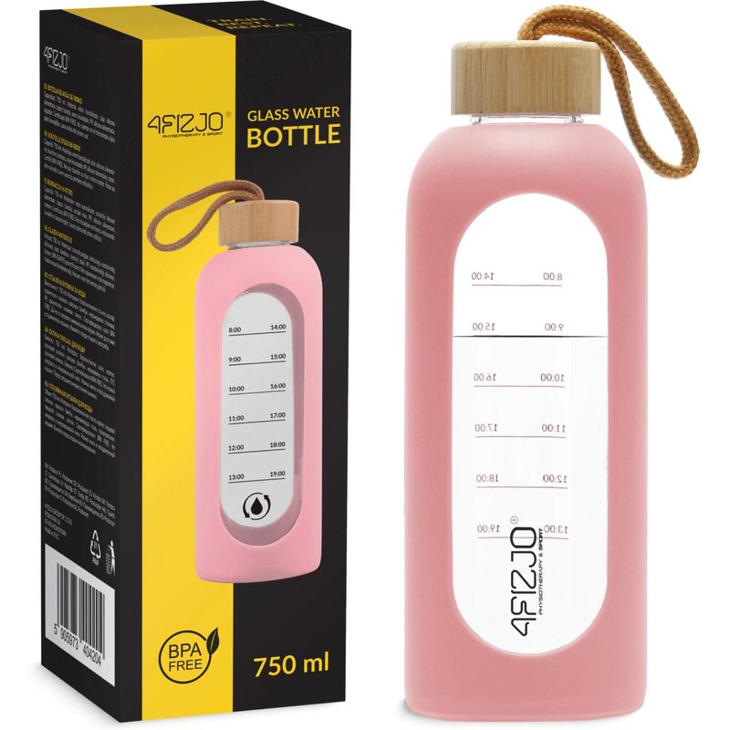 Sport Wasserflasche aus Glas 4FIZJO 750 ml