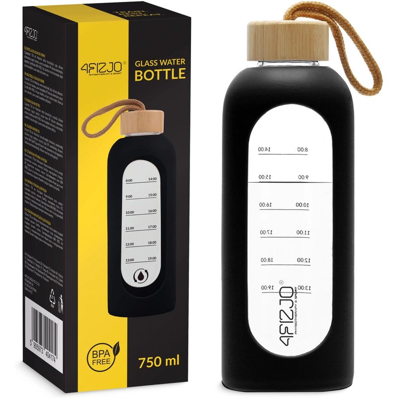 Sport Wasserflasche aus Glas 4FIZJO 750 ml