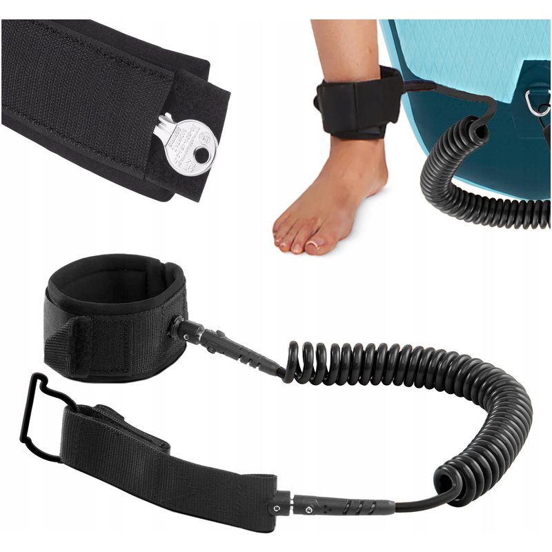 SUP Leash Sicherheitsleine Spiral-Leash Stand Up Paddling Zubehör TSUNAMI