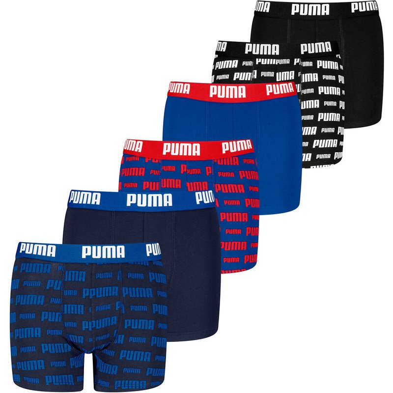 Puma Boxershorts für Kinder weicher Bio-Baumwollstretch Unterwäsche 6 er Pack