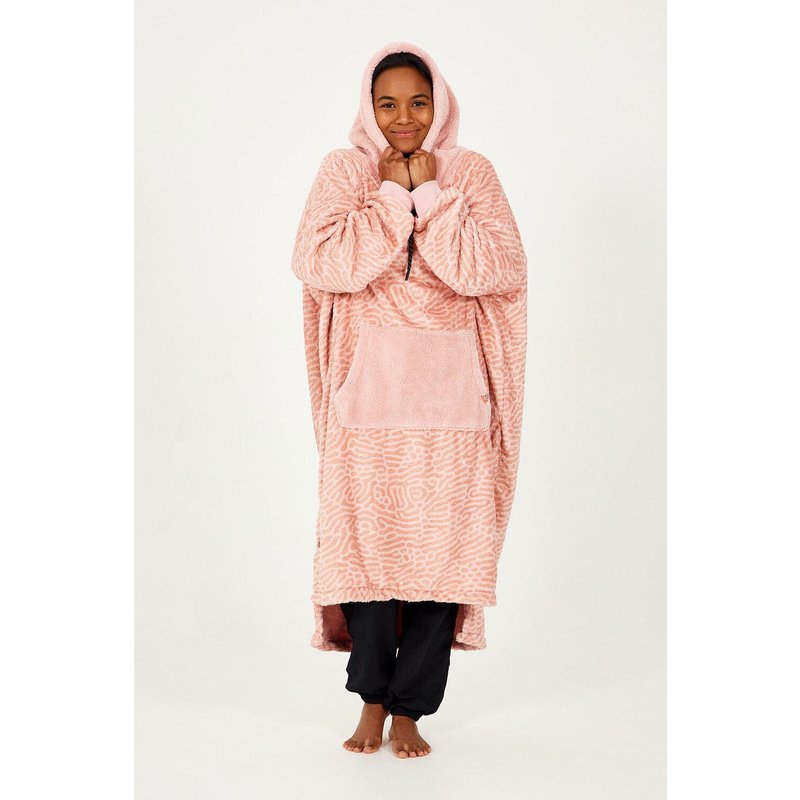 Erwachsener Poncho Plaid - gemütlich und warm - Powder Pink