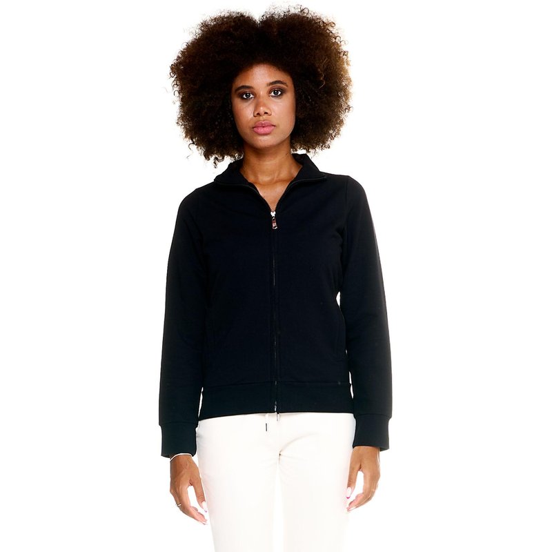 Einfaches Leone Damen-Sweatshirt mit durchgehendem Reißverschluss