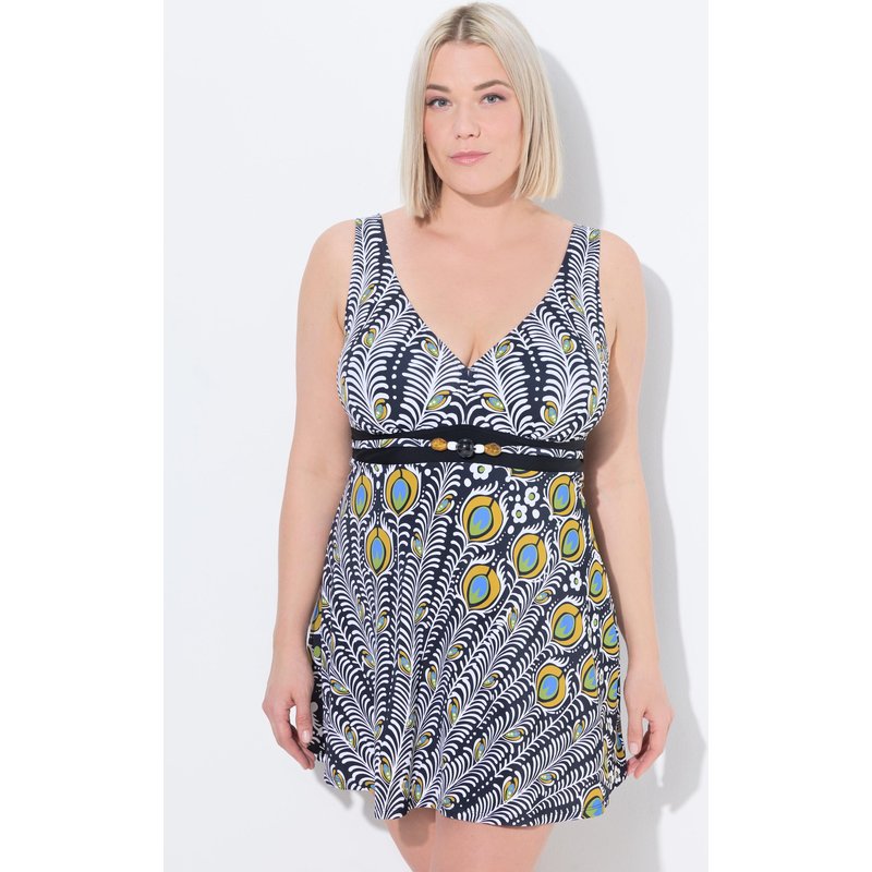 Damen Badekleid Pfau Softcups Powermesh-Futter recycelt
