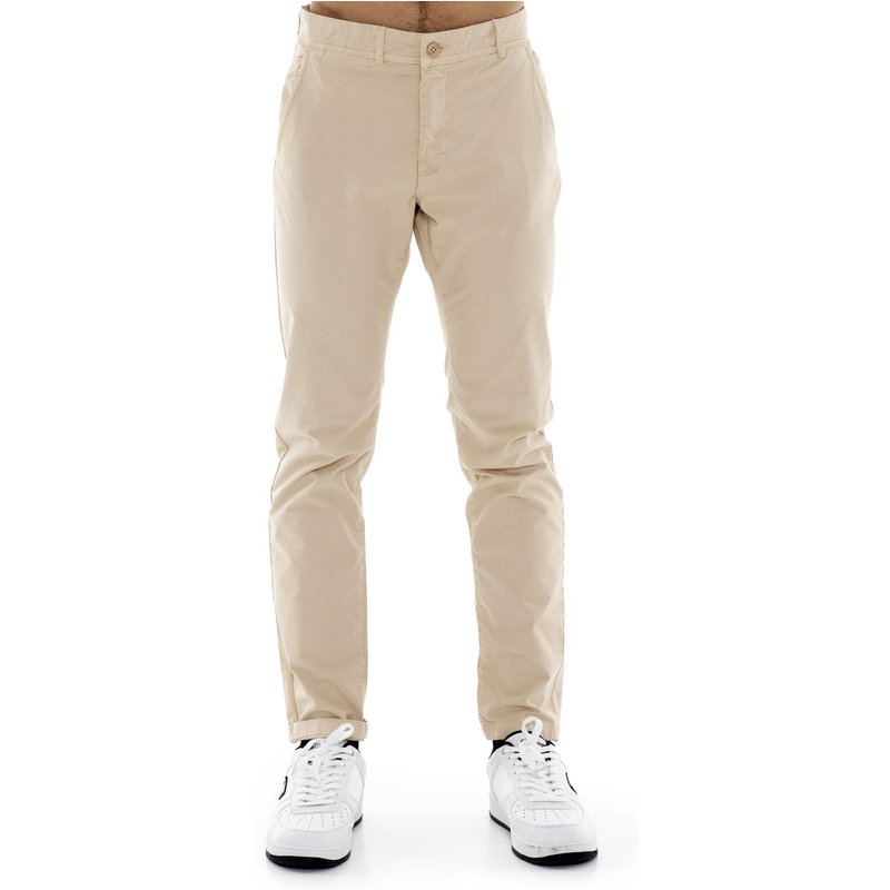 Leone Easy Herren-Twill-Chinohose mit Gürtelschlaufen