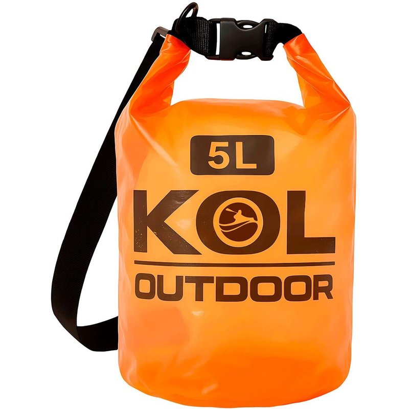 Wasserdichte Tasche 5L transparent orange – Dry Bag Kajak SUP Strand