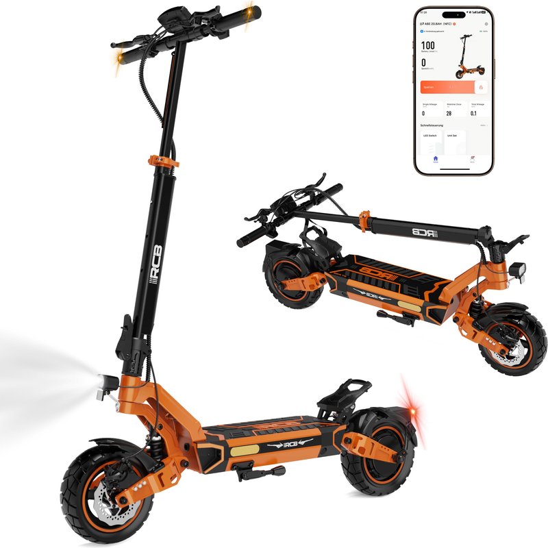 E‑Scooter D7 Ultra mit ABE, 1600W Spitz., klappbar, 100 km Reichweite