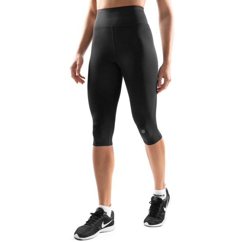 Women Fitness 's workout capri leggings Ynys Black