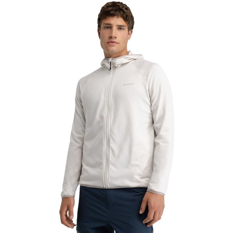 Men Hiking 's lightweight hooded fleece jacket Stride Stone Beige