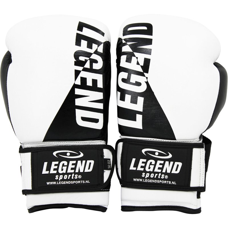 Wrist Lock Boxhandschuhe Herren/Damen Weiß-Schwarzes Leder