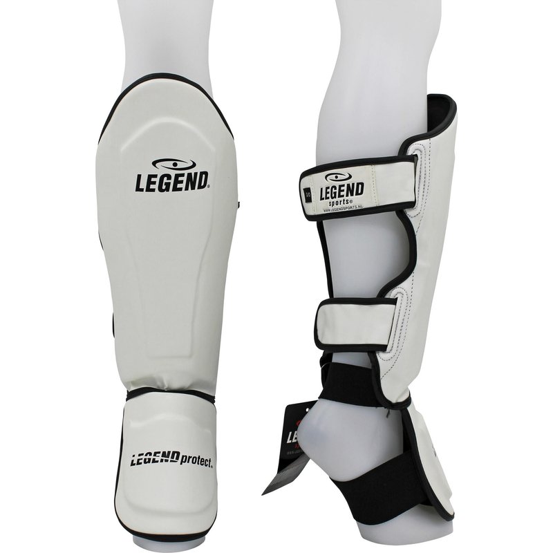 Kickboxen Schienbeinschoner Legend Best Herren/Damen Weiß PU