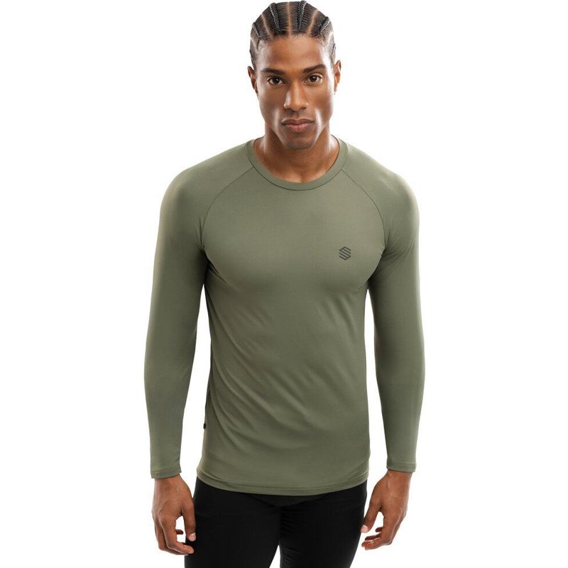Men Fitness 's training long sleeve t-shirt Wild Green