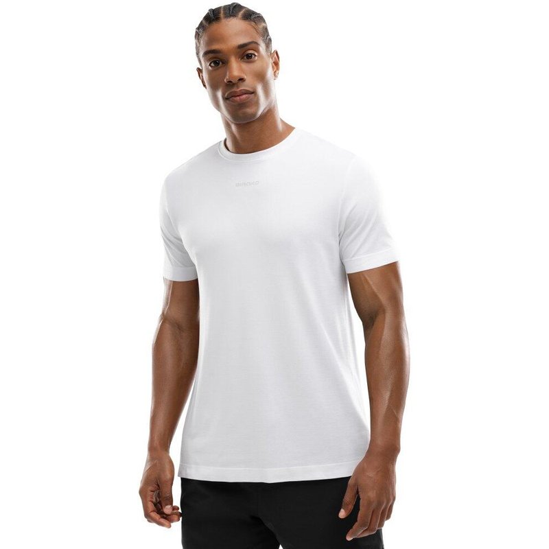 Men Fitness 's training short sleeve t-shirt Salt White