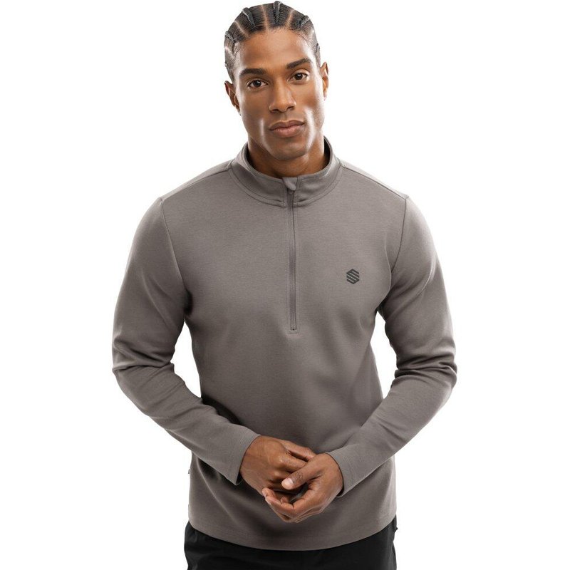 Men Fitness 's half-zip training sweatshirt Troop Grey
