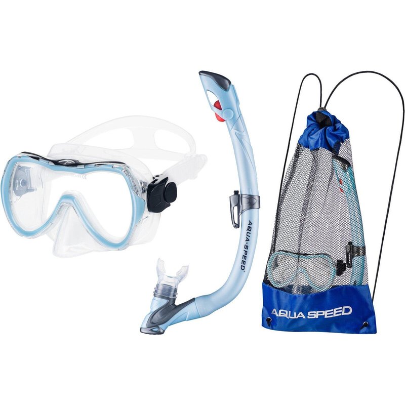 AQUA-SPEED Enzo Schnorchelset + Evo-Maske + Schnorchel + Tasche