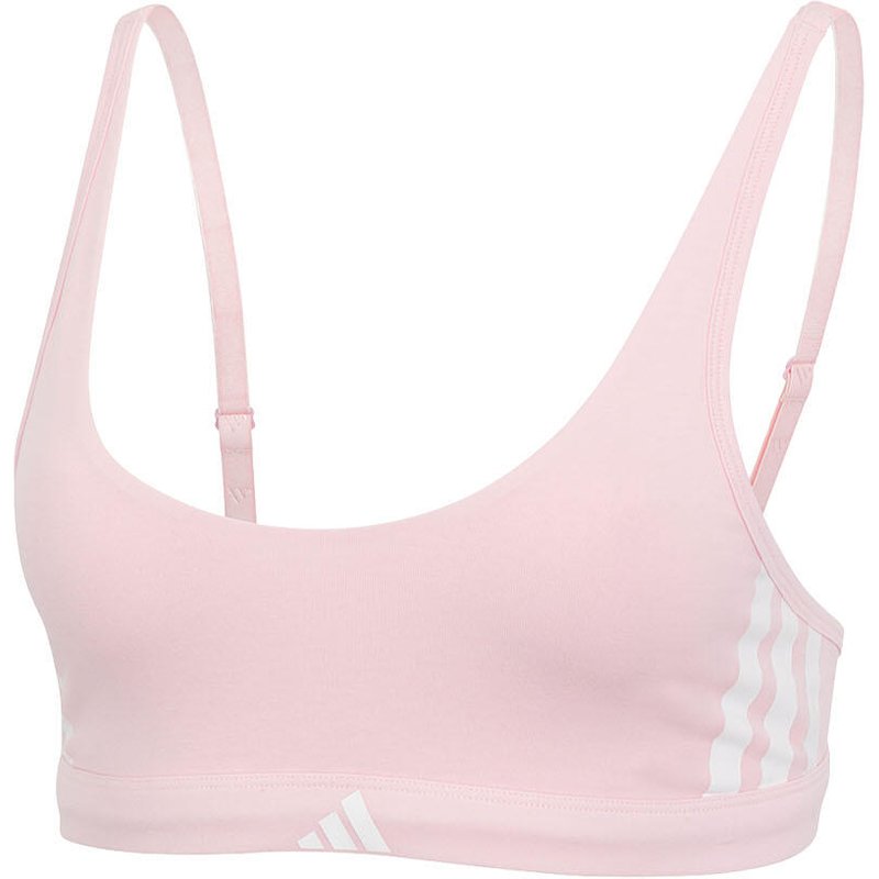 Bustier sportlich soft Damen - Sport Active Essentials Cotton 3 Stripes rosa