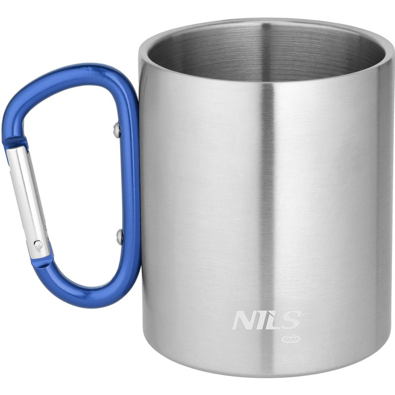 Campingbecher mit Karabinerhaken 330 ml Edelstahl NC17110 Nils Camp.