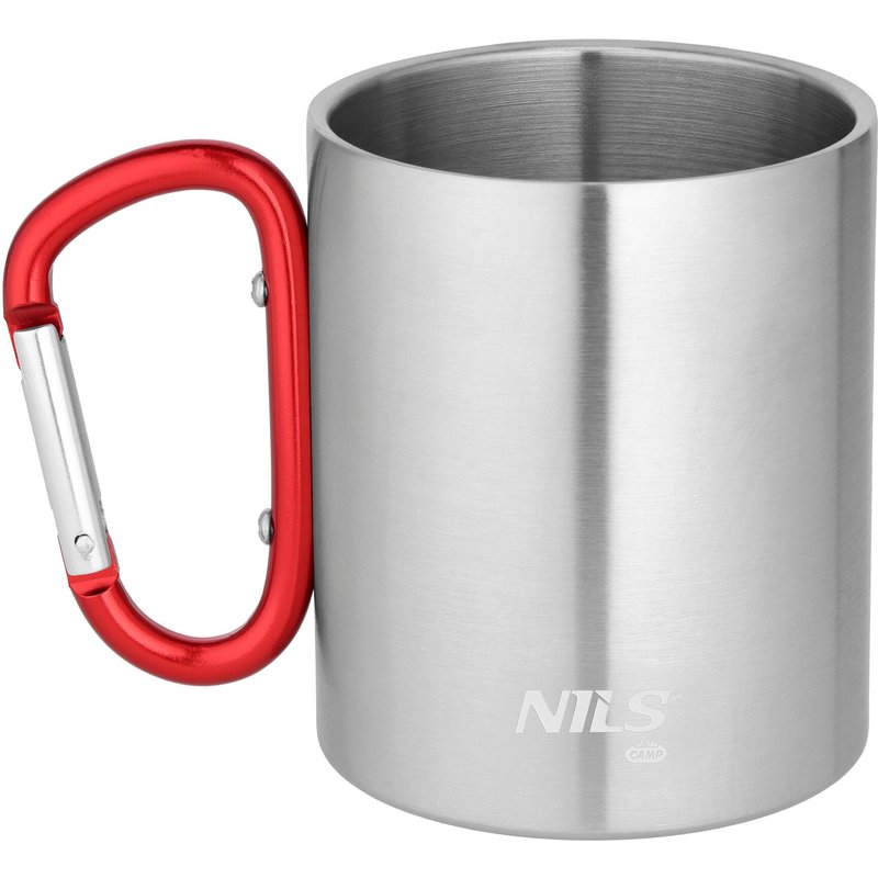 Campingbecher mit Karabinerhaken 330 ml Edelstahl NC17110 Nils Camp