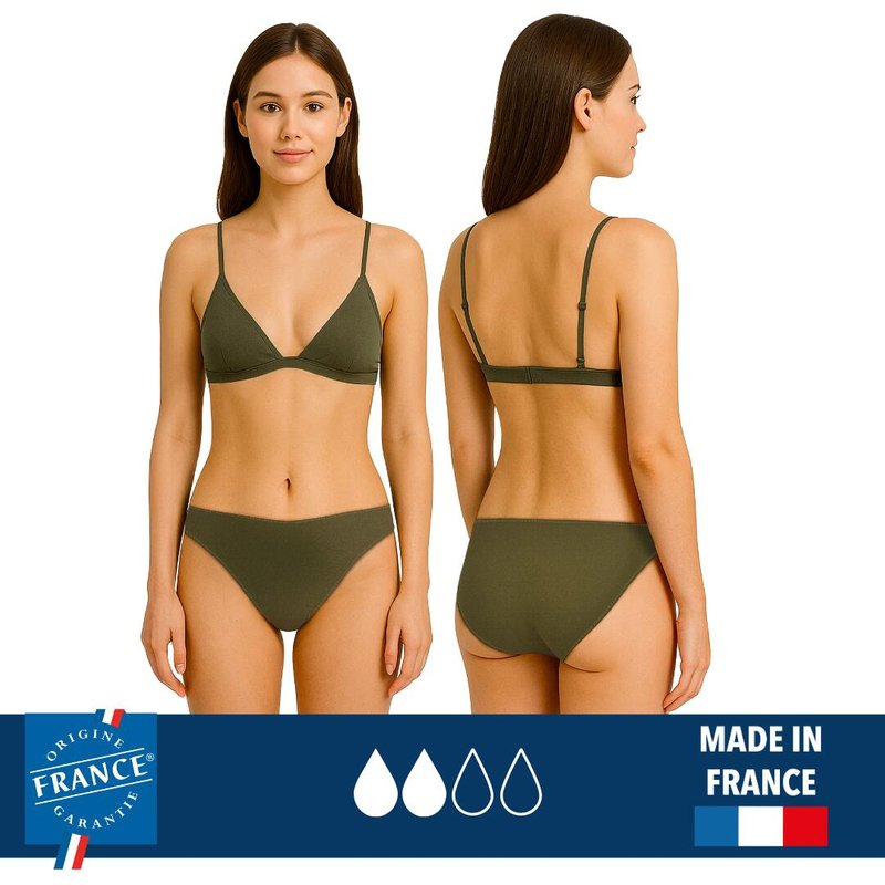 Menstruations-Bikinihose Khaki - Medium Flow