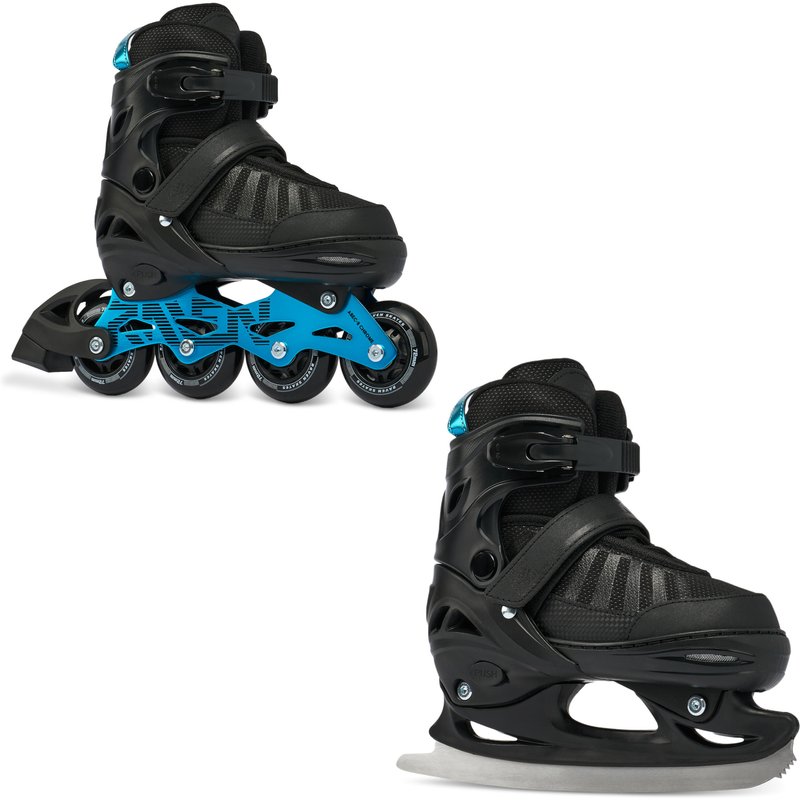 Verstellbare Rollschuhe Schlittschuhe 2in1 Oxen Schwarz/Mint Anodized